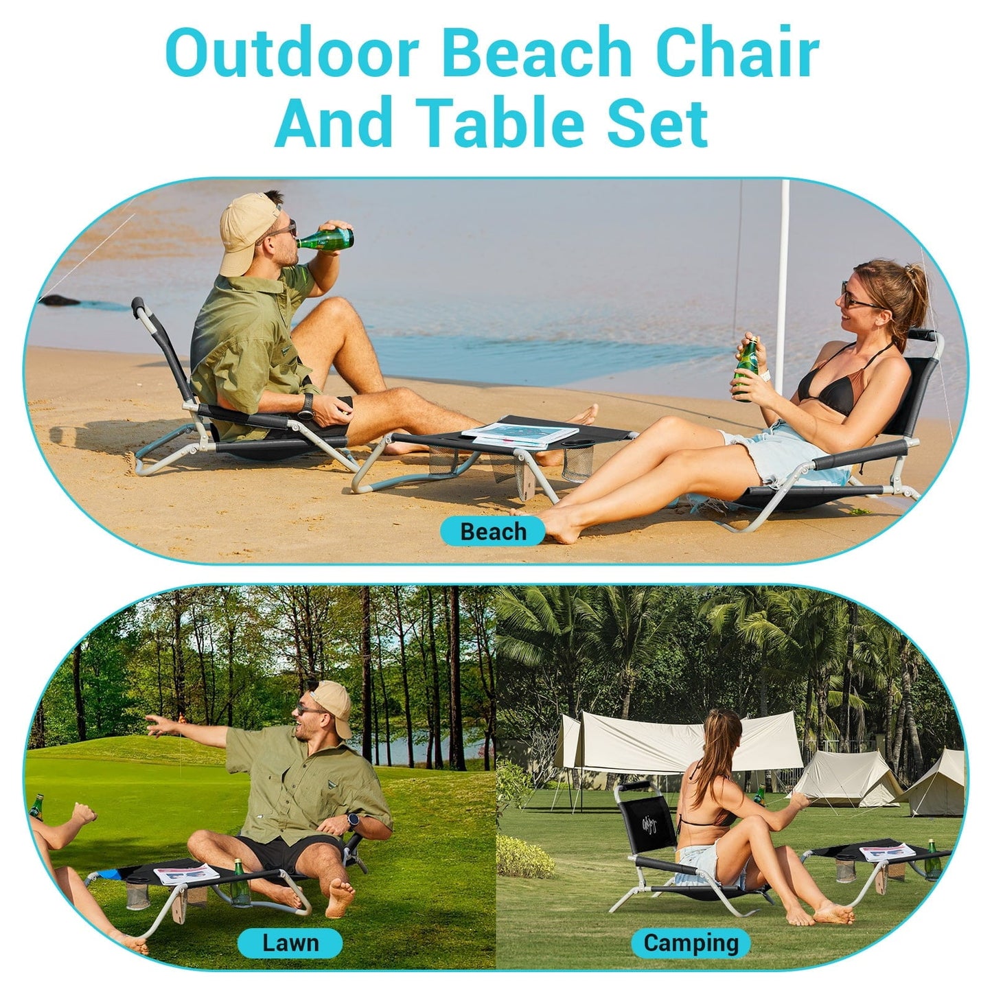 WEJOY Fully Folding Table and Chair Set