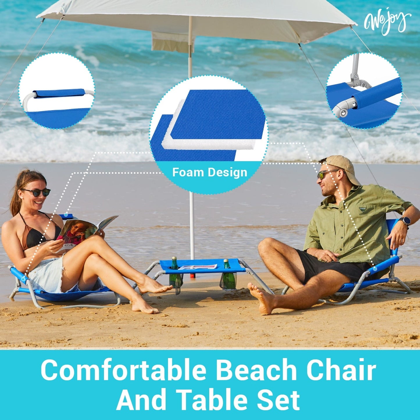 WEJOY Fully Folding Table and Chair Set