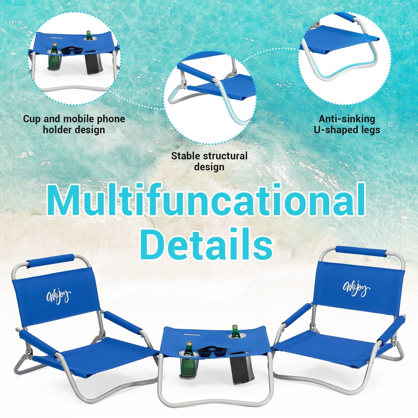 WEJOY Fully Folding Table and Chair Set