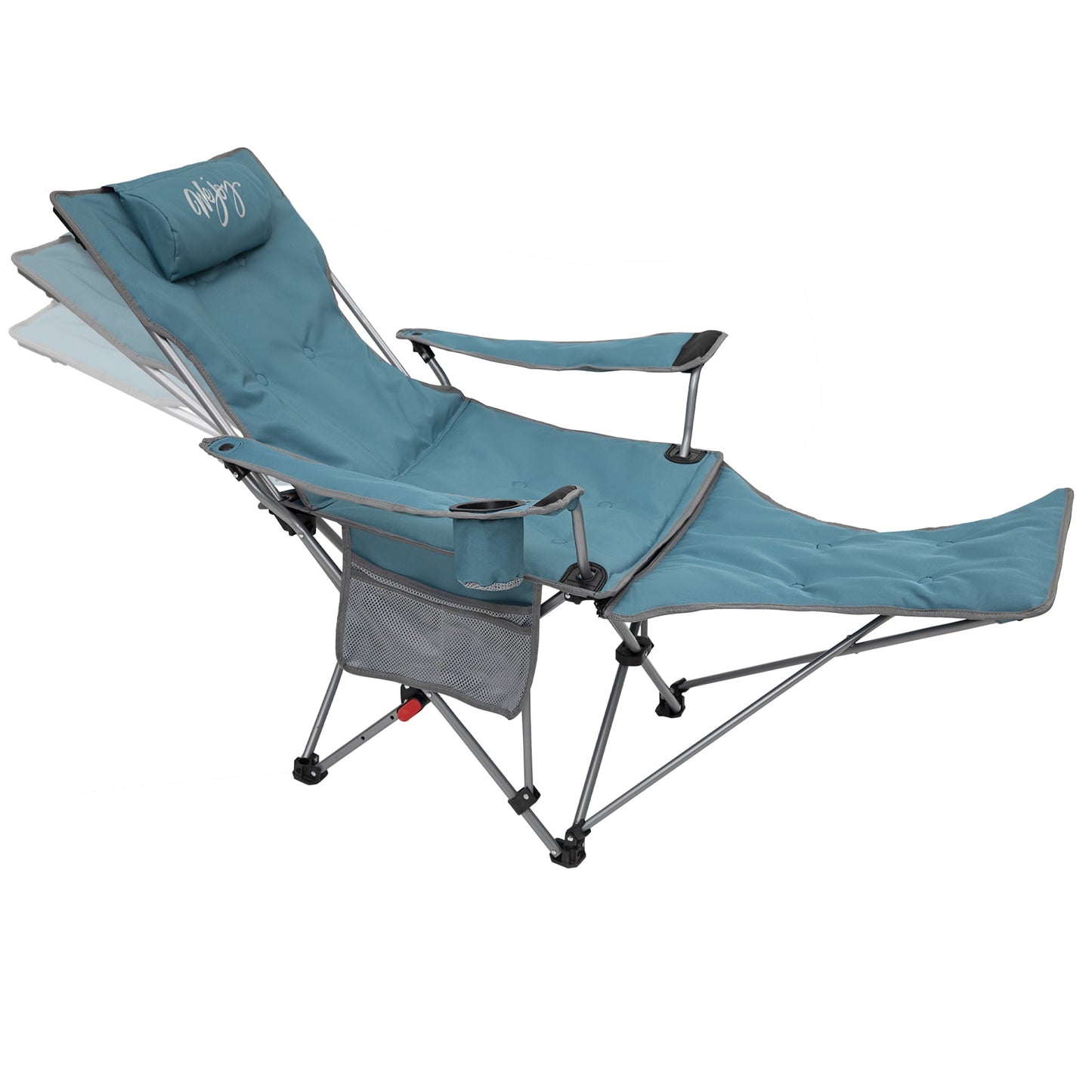 WEJOY Versatile 2-in-1 Padded 3-Position Adjustable Outdoor Folding Lounge Lawn Chair