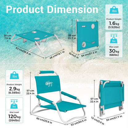 WEJOY Fully Folding Table and Chair Set