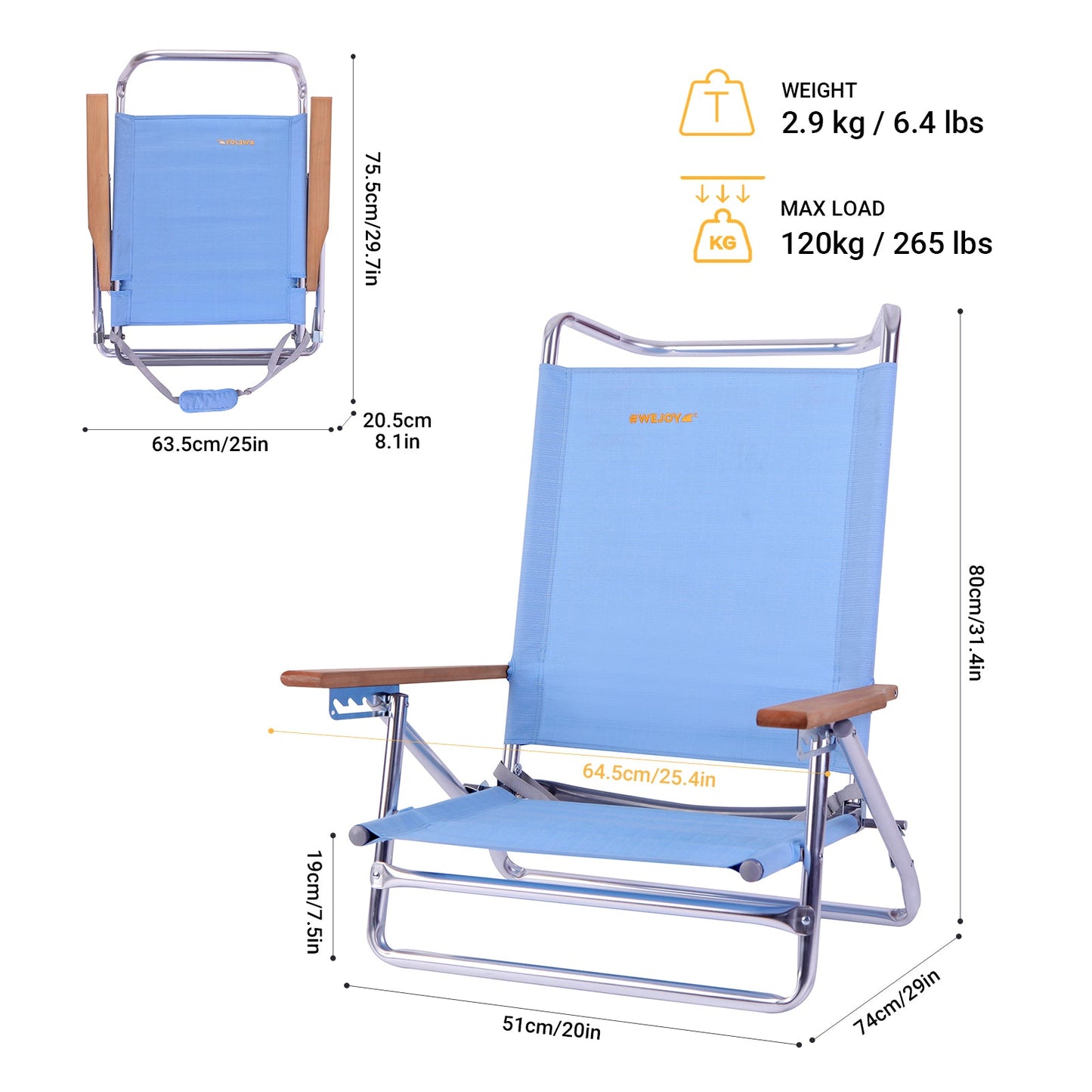 WEJOY Adjustable Beach Chair