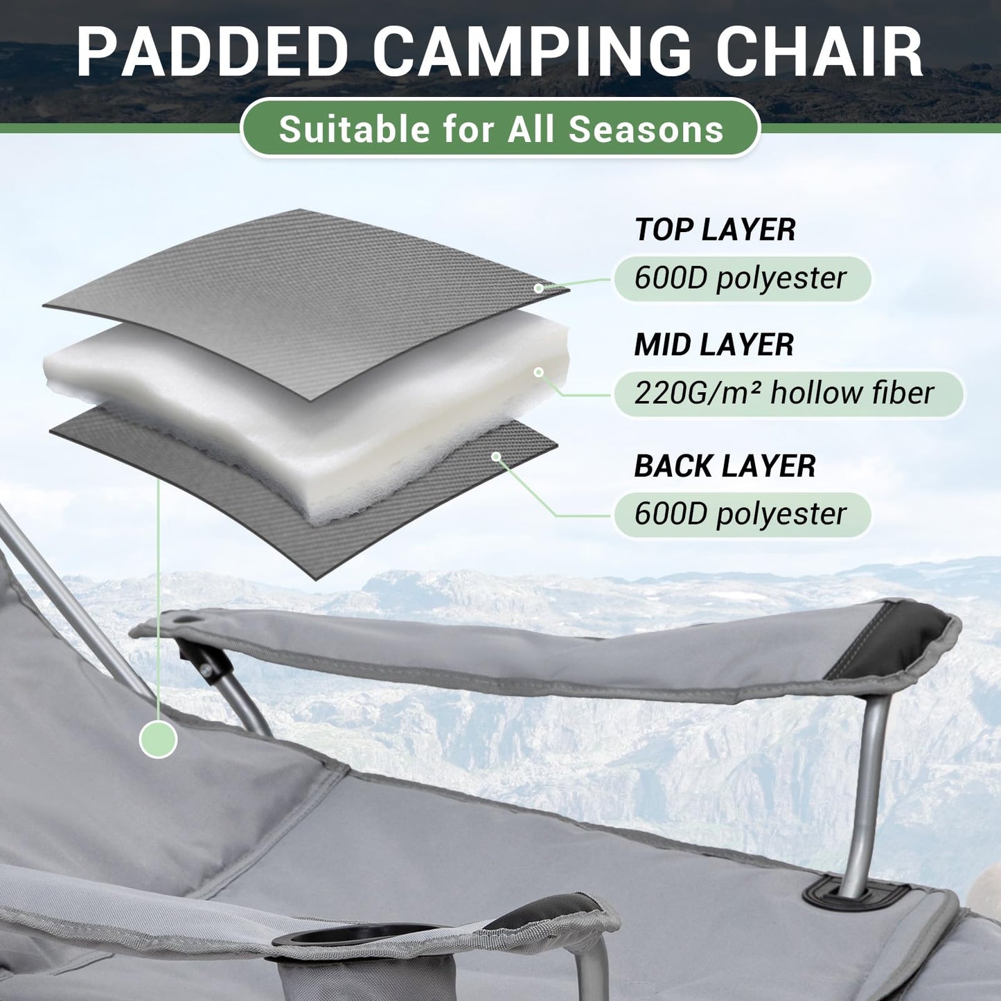 WEJOY Lightweight Foldable Stretch Lounge Chair