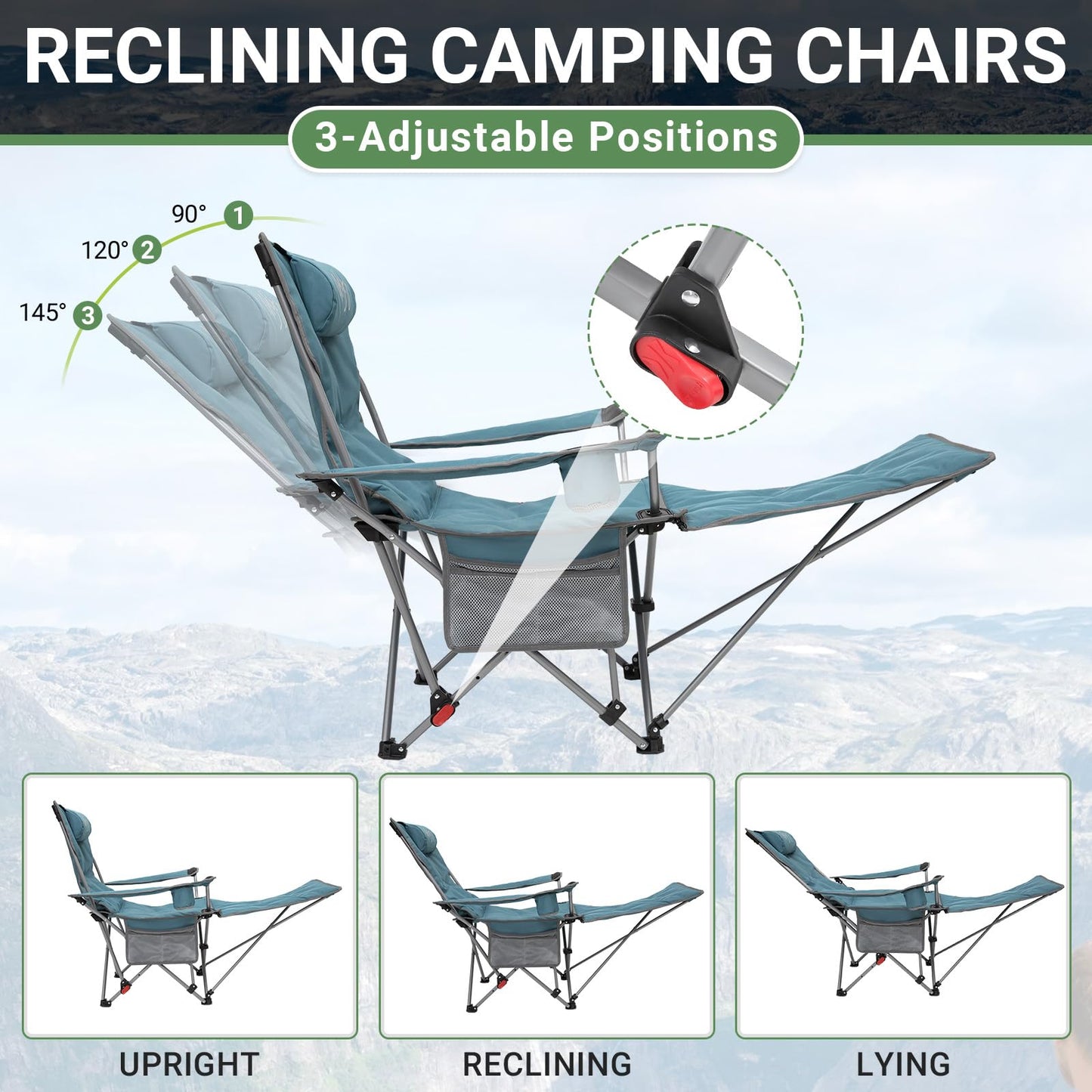 WEJOY Lightweight Foldable Stretch Lounge Chair