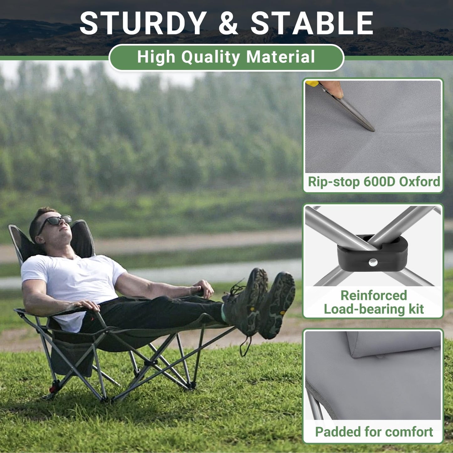 WEJOY Lightweight Foldable Stretch Lounge Chair