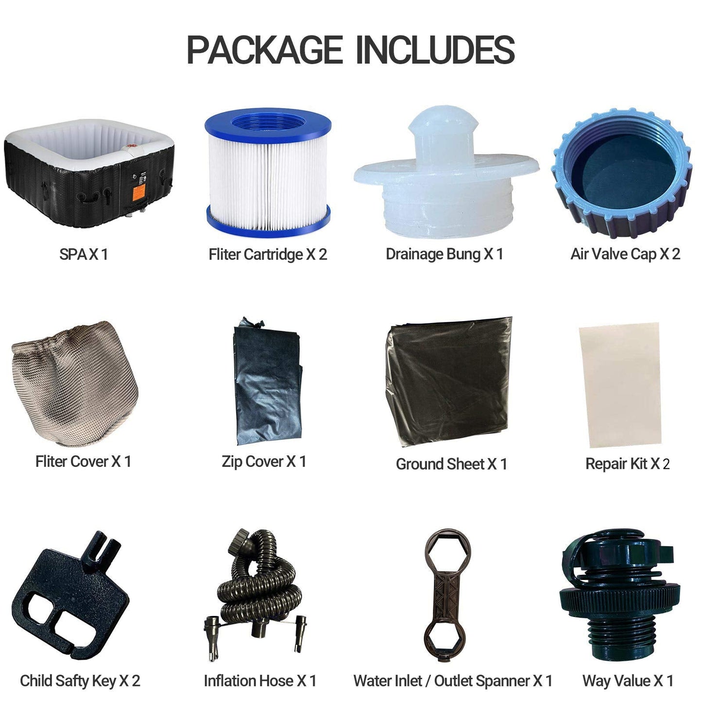 WEJOY Portable Hot Tub with 130 Bubble Jets
