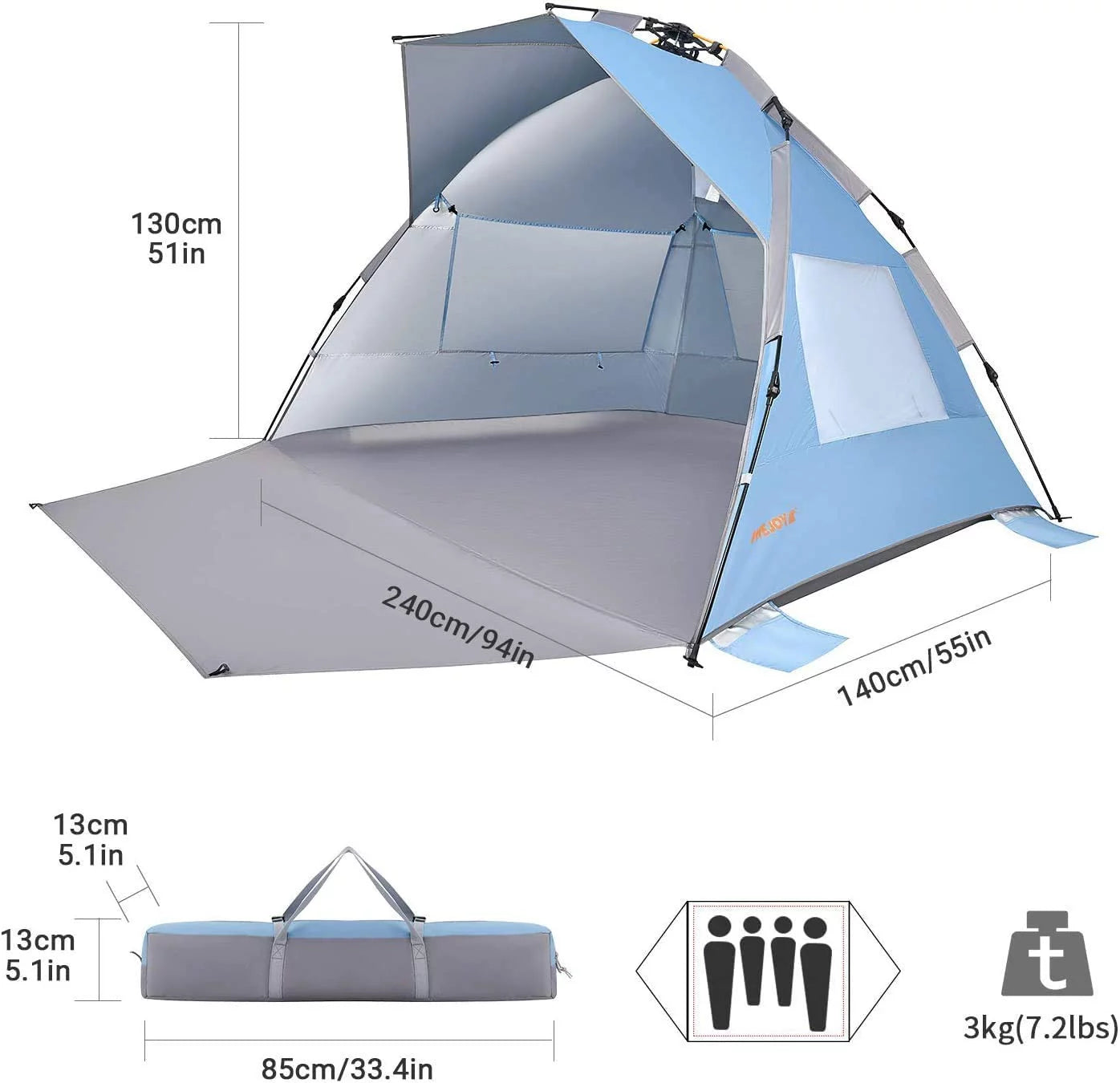 WEJOY CAPRERA Hydraulic Quick-up Beach Tent